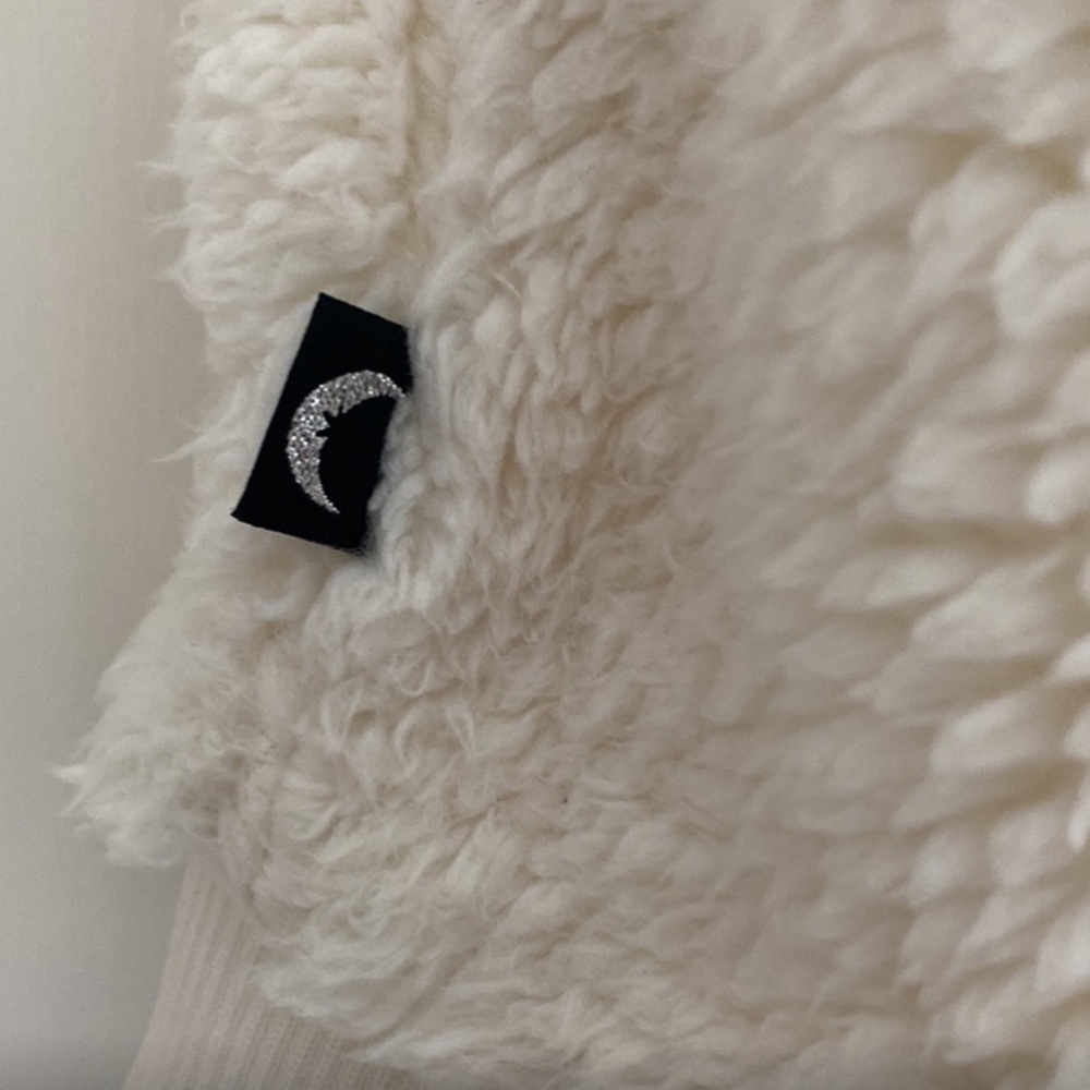 🩶5/$30 ZYIA Active Cream Fleece Teddy Sherpa Hooded Vest w/ Pockets Size Medium - Picture 7 of 8
